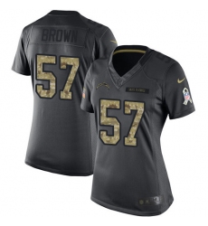 Women's Nike Los Angeles Chargers #57 Jatavis Brown Limited Black 2016 Salute to Service NFL Jersey