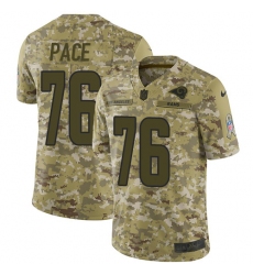 Men's Nike Los Angeles Rams #76 Orlando Pace Limited Camo 2018 Salute to Service NFL Jersey