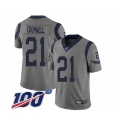 Men's Los Angeles Rams #21 Nolan Cromwell Limited Gray Inverted Legend 100th Season Football Jersey