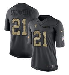 Men's Nike Los Angeles Rams #21 Nolan Cromwell Limited Black 2016 Salute to Service NFL Jersey