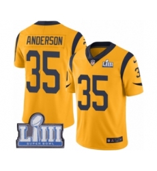 Youth Nike Los Angeles Rams #35 C.J. Anderson Limited Gold Rush Vapor Untouchable Super Bowl LIII Bound NFL Jersey