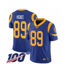 Men's Los Angeles Rams #89 Tyler Higbee Royal Blue Alternate Vapor Untouchable Limited Player 100th Season Football Jersey