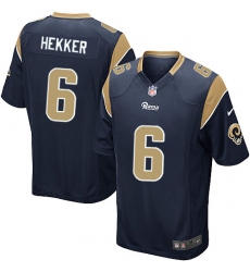 Men's Nike Los Angeles Rams #6 Johnny Hekker Game Navy Blue Team Color NFL Jersey