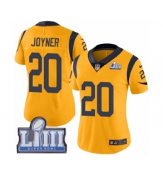 Women's Nike Los Angeles Rams #20 Lamarcus Joyner Limited Gold Rush Vapor Untouchable Super Bowl LIII Bound NFL Jersey