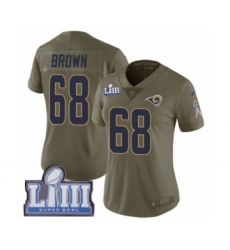 Women's Nike Los Angeles Rams #68 Jamon Brown Limited Olive 2017 Salute to Service Super Bowl LIII Bound NFL Jersey
