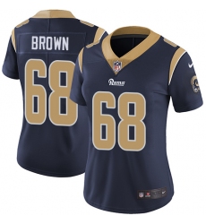 Women's Nike Los Angeles Rams #68 Jamon Brown Navy Blue Team Color Vapor Untouchable Limited Player NFL Jersey