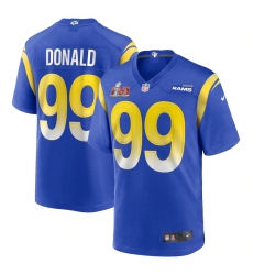 Men's Los Angeles Rams #99 Aaron Donald Blue Nike Royal Super Bowl LVI Patch Jersey