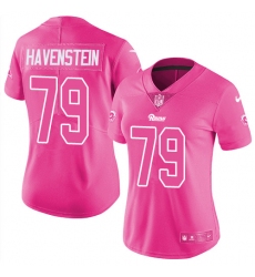 Women's Nike Los Angeles Rams #79 Rob Havenstein Limited Pink Rush Fashion NFL Jersey