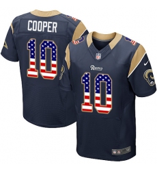 Men's Nike Los Angeles Rams #10 Pharoh Cooper Elite Navy Blue Home USA Flag Fashion NFL Jersey