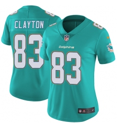 Women's Nike Miami Dolphins #83 Mark Clayton Elite Aqua Green Team Color NFL Jersey