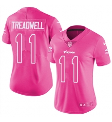 Women's Nike Minnesota Vikings #11 Laquon Treadwell Limited Pink Rush Fashion NFL Jersey