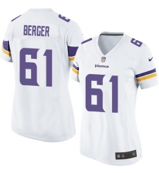 Women's Nike Minnesota Vikings #61 Joe Berger Game White NFL Jersey