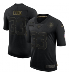 Men's Minnesota Vikings #33 Dalvin Cook Black Nike 2020 Salute To Service Limited Jersey