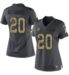 Women's Nike Minnesota Vikings #20 Mackensie Alexander Limited Black 2016 Salute to Service NFL Jersey