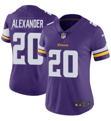 Women's Nike Minnesota Vikings #20 Mackensie Alexander Purple Team Color Vapor Untouchable Limited Player NFL Jersey