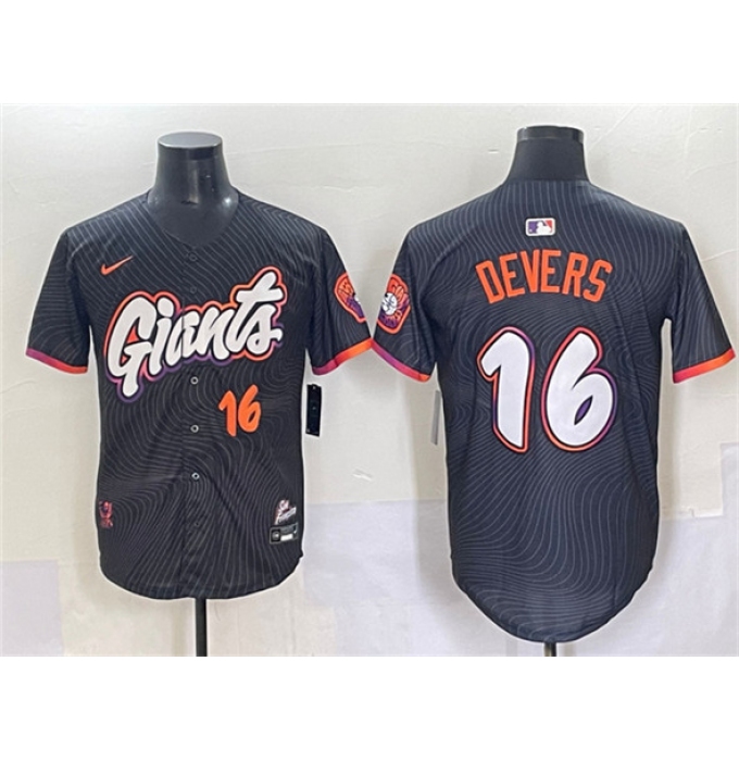 Men's San Francisco Giants #16 Rafael Devers Anthracite 2025 City Connect Limited Stitched Baseball Jersey