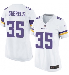 Women's Nike Minnesota Vikings #35 Marcus Sherels Game White NFL Jersey