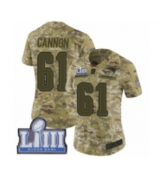 Women's Nike New England Patriots #61 Marcus Cannon Limited Camo 2018 Salute to Service Super Bowl LIII Bound NFL Jersey