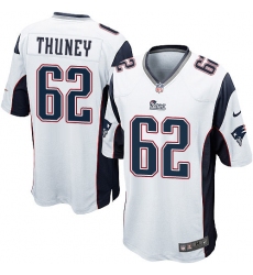 Men's Nike New England Patriots #62 Joe Thuney Game White NFL Jersey