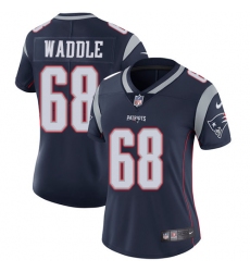 Women's Nike New England Patriots #68 LaAdrian Waddle Navy Blue Team Color Vapor Untouchable Limited Player NFL Jersey