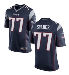 Men's Nike New England Patriots #77 Nate Solder Game Navy Blue Team Color NFL Jersey