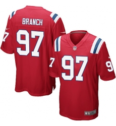 Men's Nike New England Patriots #97 Alan Branch Game Red Alternate NFL Jersey