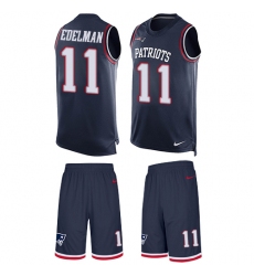 Men's Nike New England Patriots #11 Julian Edelman Limited Navy Blue Tank Top Suit NFL Jersey Men's Nike New England Patriots #11 Julian Edelman Limited Navy Blue Tank Top Suit NFL Jersey