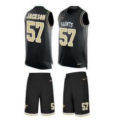 Men's Nike New Orleans Saints #57 Rickey Jackson Limited Black Tank Top Suit NFL Jersey