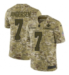 Men's Nike New Orleans Saints #7 Morten Andersen Limited Camo 2018 Salute to Service NFL Jersey