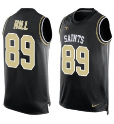 Men's Nike New Orleans Saints #89 Josh Hill Limited Black Player Name & Number Tank Top NFL Jersey