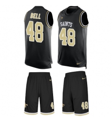 Men's Nike New Orleans Saints #48 Vonn Bell Limited Black Tank Top Suit NFL Jersey