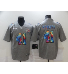 Men's New Orleans Saints #41 Alvin Kamara Gray Rainbow Version Nike Limited Jersey Men's New Orleans Saints #41 Alvin Kamara Gray Rainbow Version Nike Limited Jersey