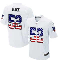 Men's Nike Oakland Raiders #52 Khalil Mack Elite White Road USA Flag Fashion NFL Jersey