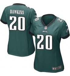 Women's Nike Philadelphia Eagles #20 Brian Dawkins Game Midnight Green Team Color NFL Jersey