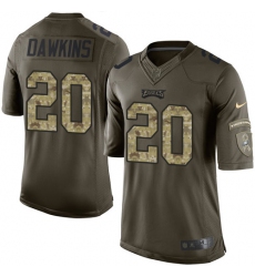 Youth Nike Philadelphia Eagles #20 Brian Dawkins Elite Green Salute to Service NFL Jersey