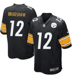 Men's Nike Pittsburgh Steelers #12 Terry Bradshaw Game Black Team Color NFL Jersey