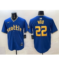 Men's Seattle Mariners #22 Bryan Woo Royal 2025 Limited Stitched jersey