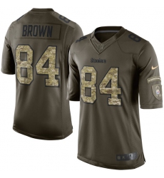 Men's Nike Pittsburgh Steelers #84 Antonio Brown Elite Green Salute to Service NFL Jersey
