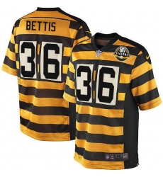 Youth Nike Pittsburgh Steelers #36 Jerome Bettis Limited Yellow/Black Alternate 80TH Anniversary Throwback NFL Jersey