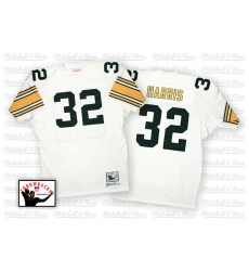 Mitchell And Ness Pittsburgh Steelers #32 Franco Harris White Authentic Throwback NFL Jersey