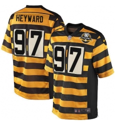 Youth Nike Pittsburgh Steelers #97 Cameron Heyward Elite Yellow/Black Alternate 80TH Anniversary Throwback NFL Jersey