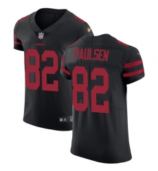 Men's Nike San Francisco 49ers #82 Logan Paulsen Black Alternate Vapor Untouchable Elite Player NFL Jersey