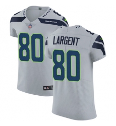 Men's Nike Seattle Seahawks #80 Steve Largent Grey Alternate Vapor Untouchable Elite Player NFL Jersey