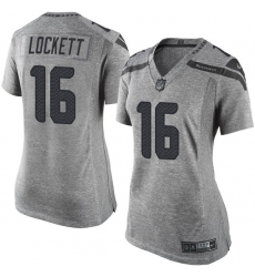Women's Nike Seattle Seahawks #16 Tyler Lockett Limited Gray Gridiron NFL Jersey