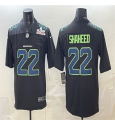 Men's Seattle Seahawks #22 Rashid Shaheed Black 2025 Super Bowl LX Carbon Fashion Vapor Untouchable Limited Stitched Football Jersey
