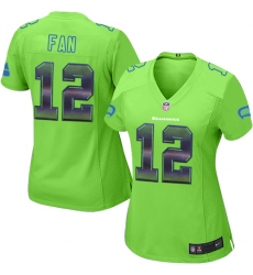 Women's Nike Seattle Seahawks 12th Fan Limited Green Strobe NFL Jersey