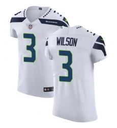 Men's Nike Seattle Seahawks #3 Russell Wilson White Vapor Untouchable Elite Player NFL Jersey