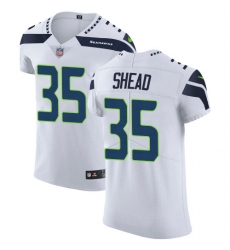 Men's Nike Seattle Seahawks #35 DeShawn Shead White Vapor Untouchable Elite Player NFL Jersey