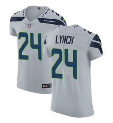 Men's Nike Seattle Seahawks #24 Marshawn Lynch Grey Alternate Vapor Untouchable Elite Player NFL Jersey