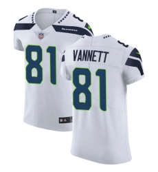 Men's Nike Seattle Seahawks #81 Nick Vannett White Vapor Untouchable Elite Player NFL Jersey